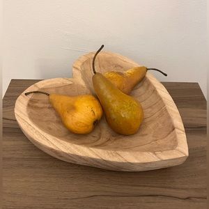 Rustic Wooden Hand Carved Heart Bowl